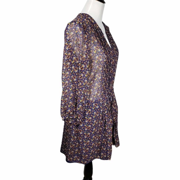 Joie size Medium Silk Multicolor Lightweight Long Sleeve Dress - Picture 4 of 6